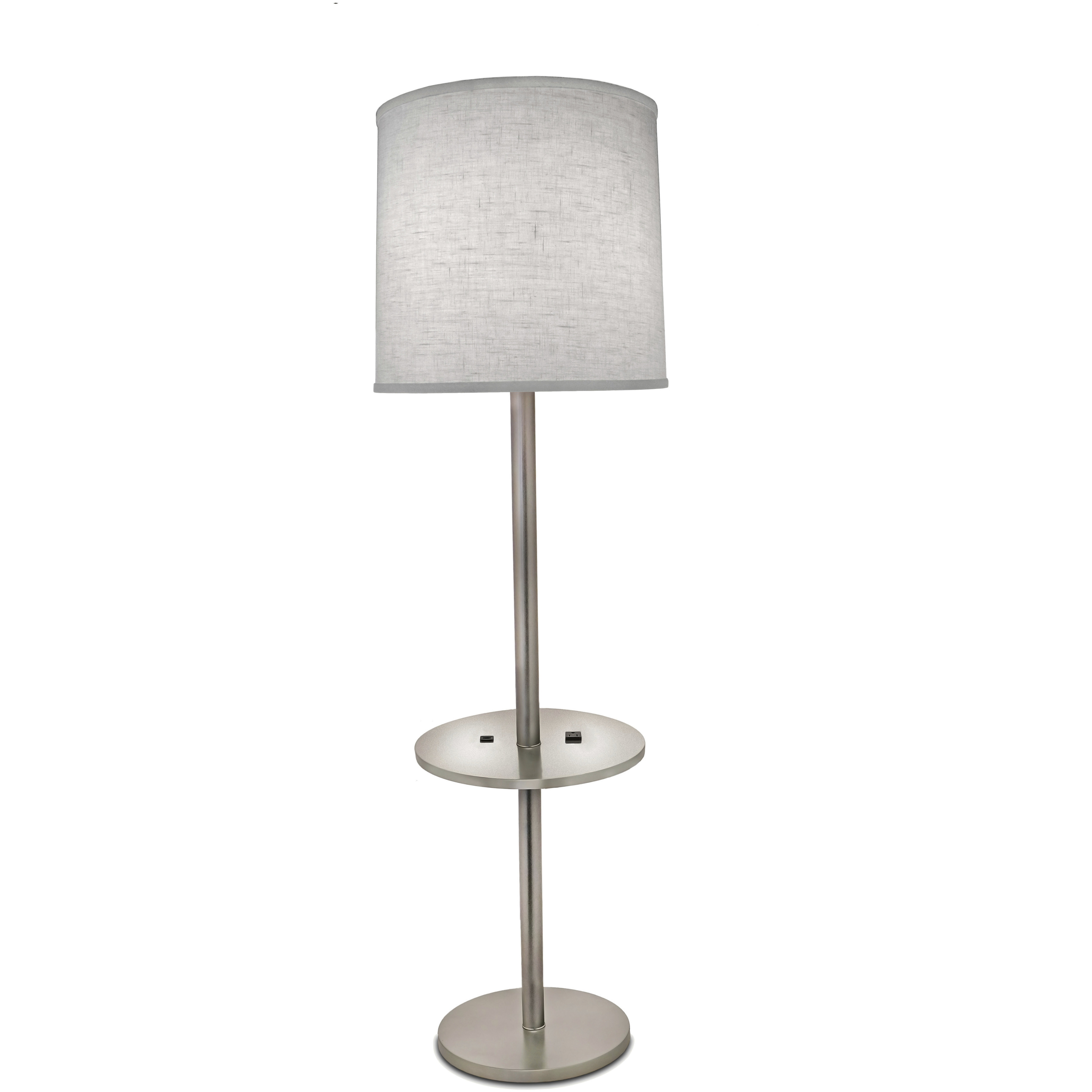 Ellie 60 inch 150 watt Satin Nickel Floor Lamp Portable Light